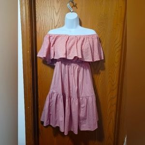 NWOT SHEIN medium eyelet embroidered neckline off shoulder dress